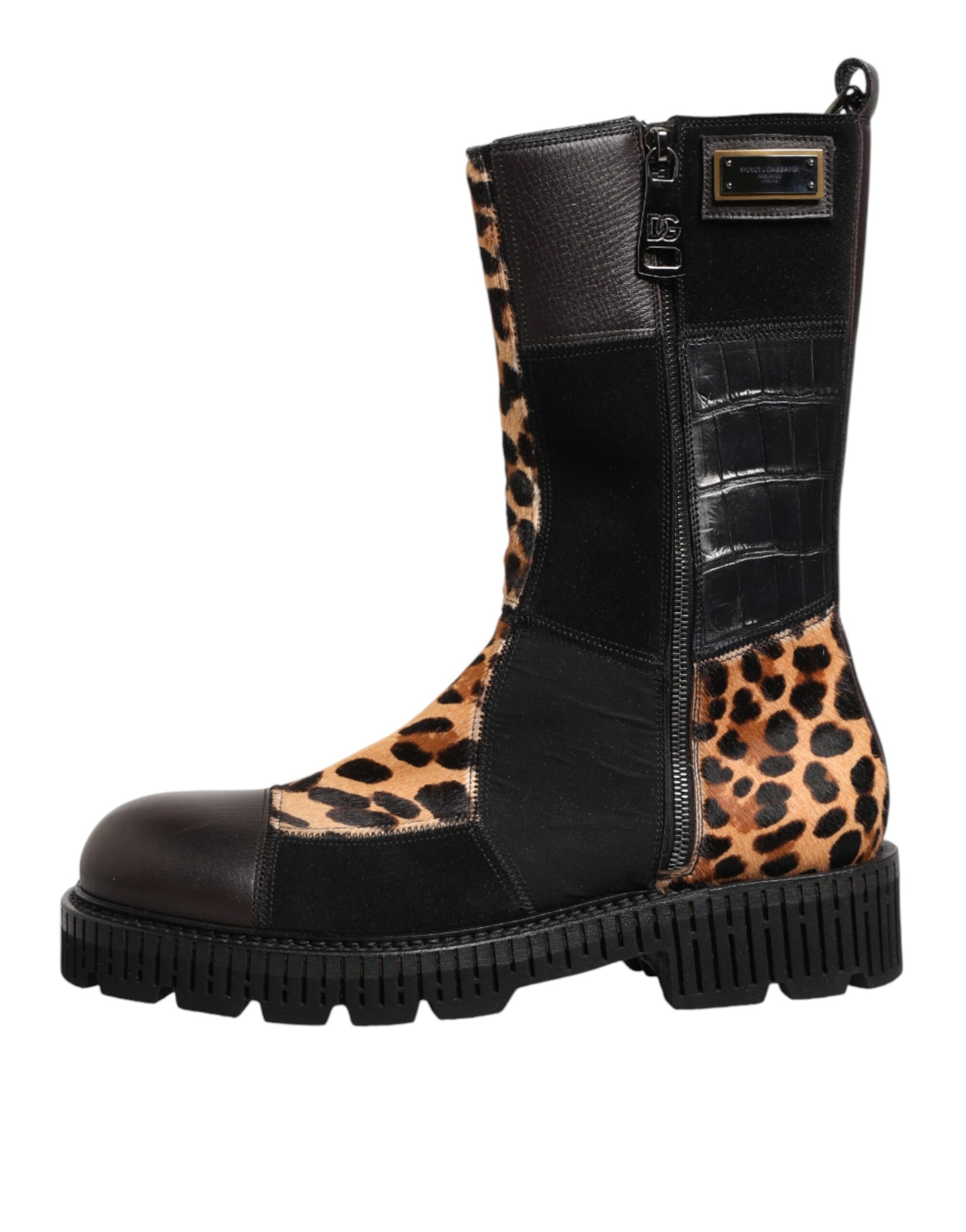 Dolce & Gabbana Multicolor Leopard Mid Calf Boots