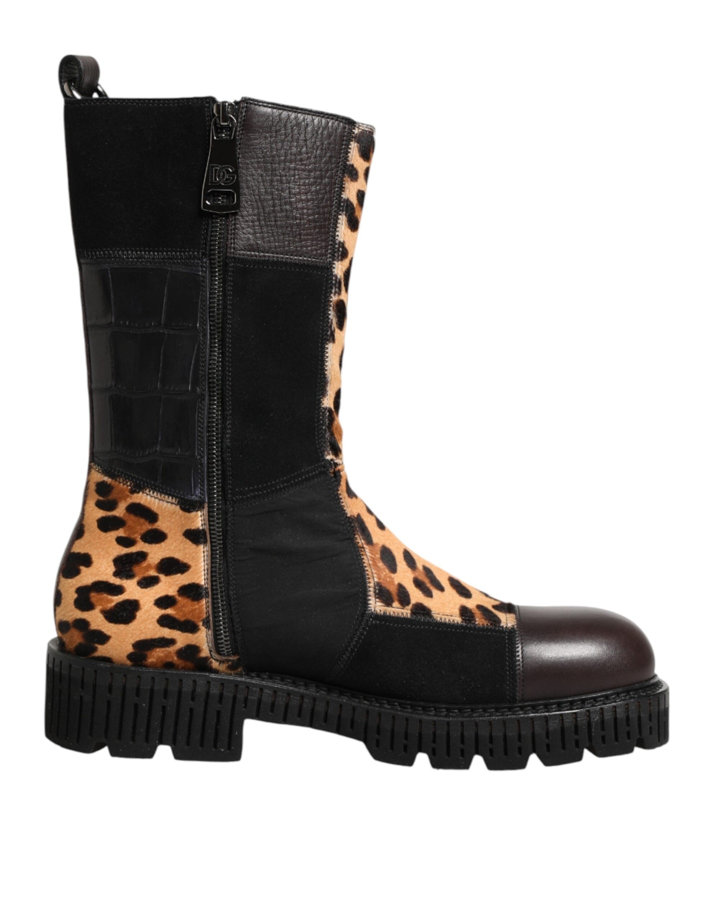 Dolce & Gabbana Multicolor Leopard Mid Calf Boots