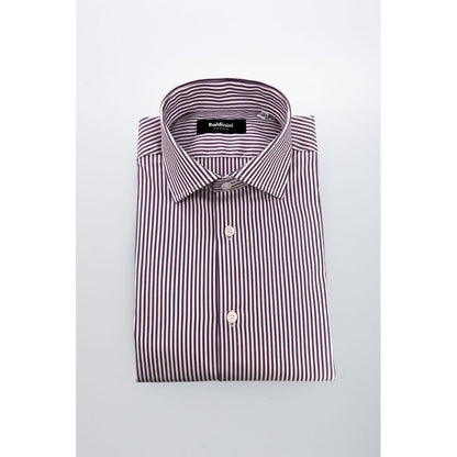 Baldinini Trend Purple Cotton Striped Shirt for Men