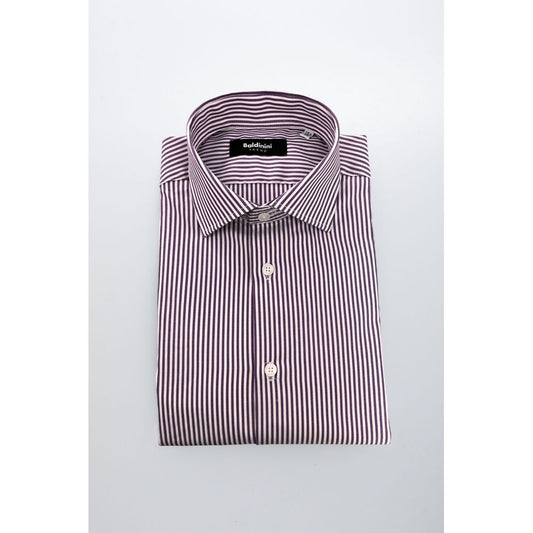 Baldinini Trend Purple Cotton Striped Shirt for Men