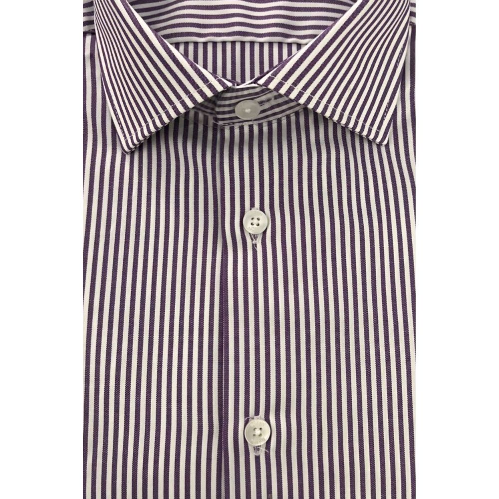 Baldinini Trend Purple Cotton Striped Shirt for Men