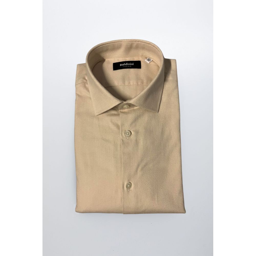 Baldinini Trend Beige Cotton Men's Shirt