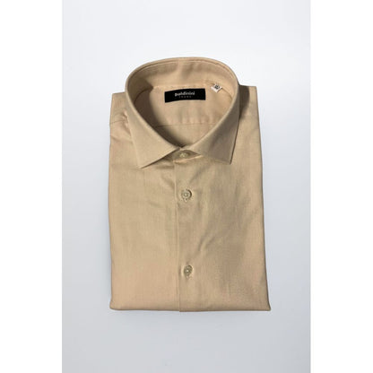 Baldinini Trend Beige Cotton Men's Shirt