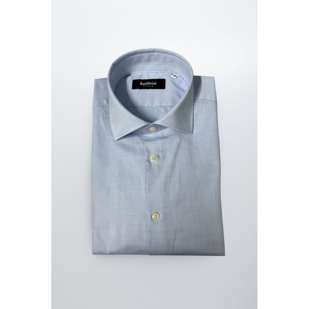 Baldinini Trend Light Blue Cotton Men Shirt