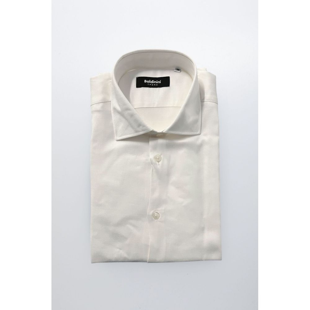 Baldinini Trend White Cotton Men Shirt
