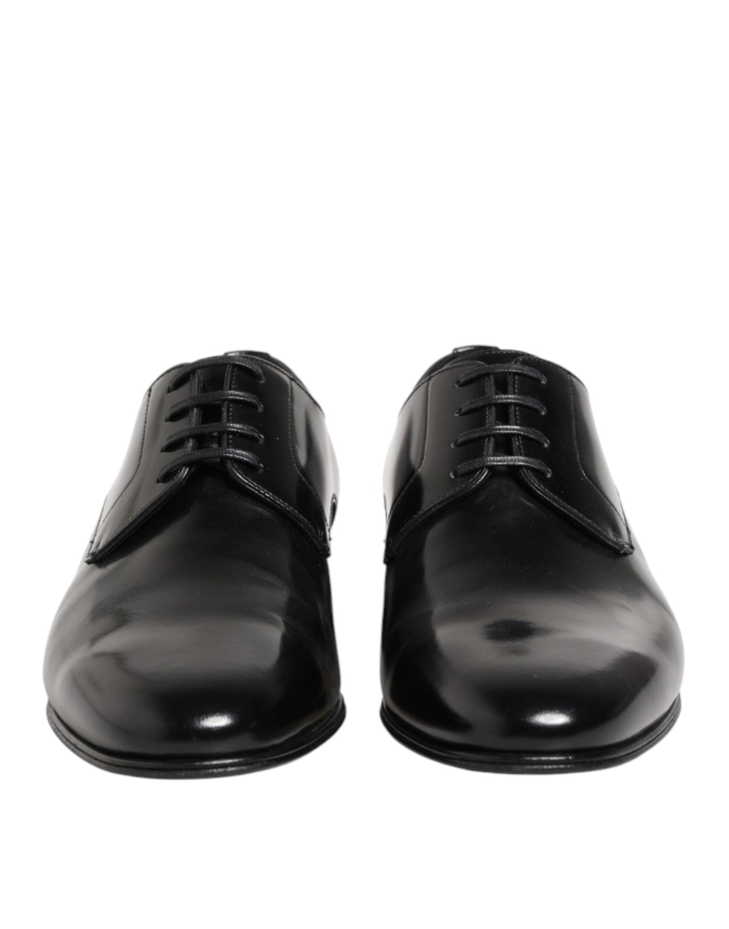 Dolce & Gabbana Black Calfskin Leather Derby Shoes for Men