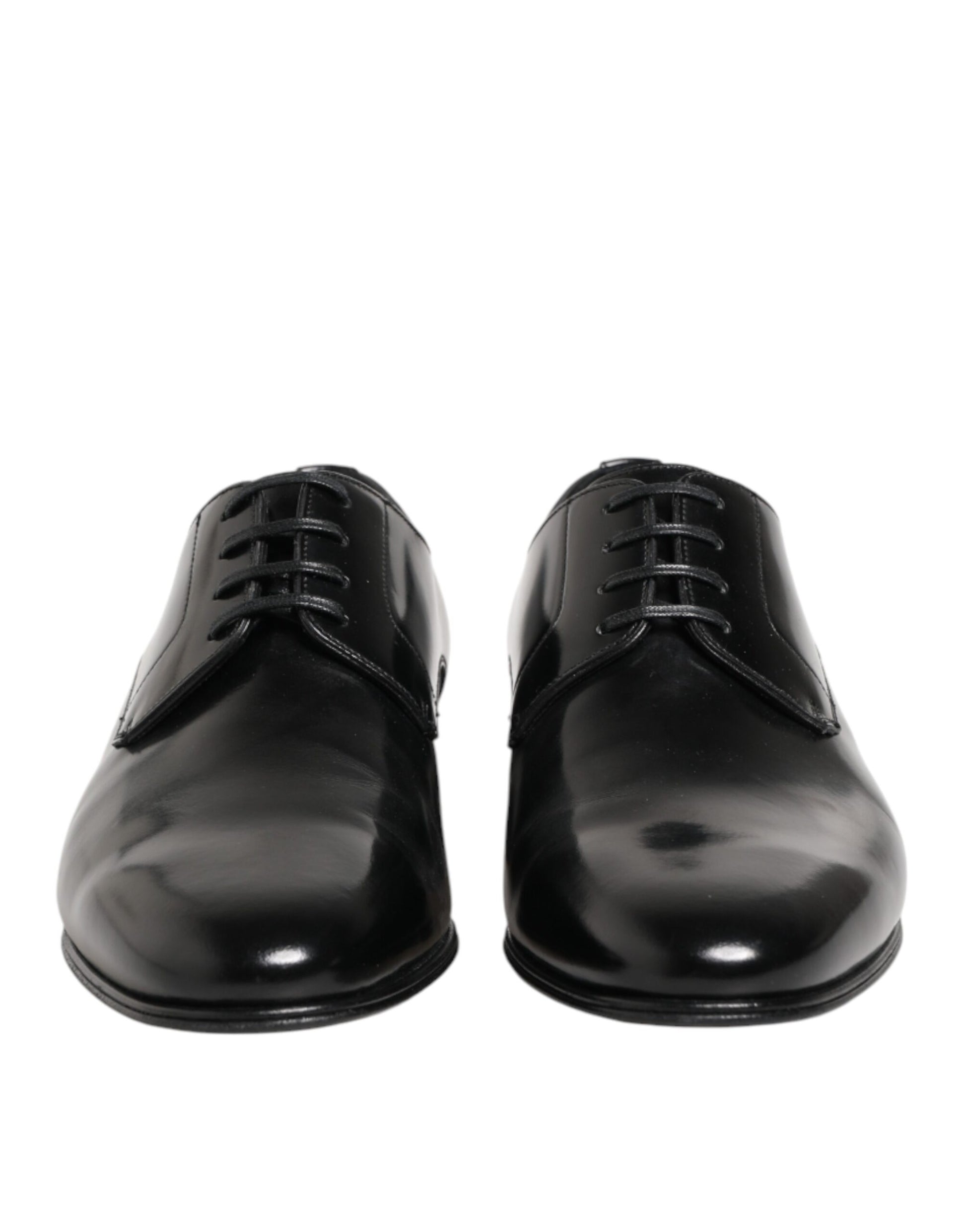 Dolce & Gabbana Black Calfskin Leather Derby Shoes for Men