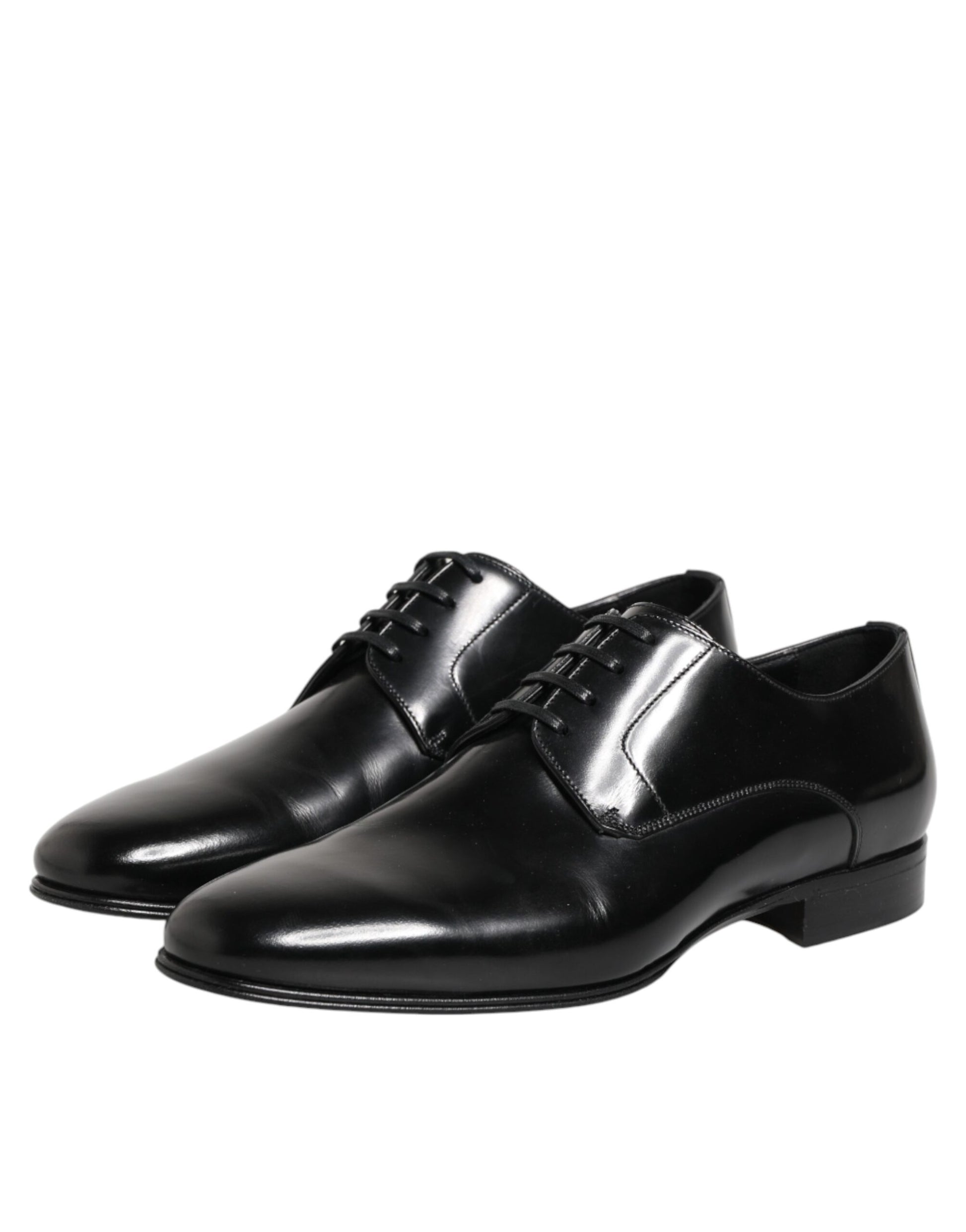 Dolce & Gabbana Black Calfskin Leather Derby Shoes for Men