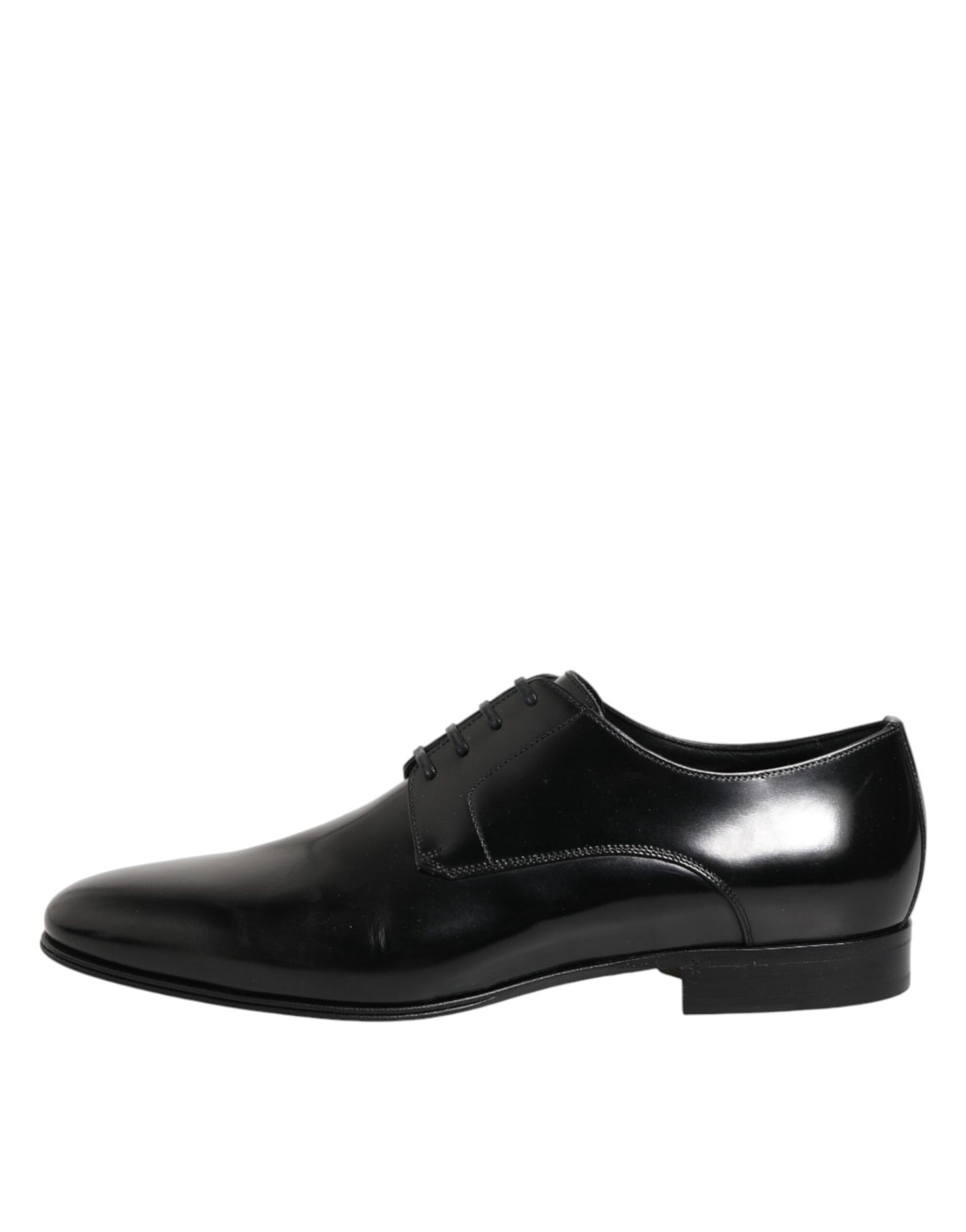 Dolce & Gabbana Black Calfskin Leather Derby Shoes for Men