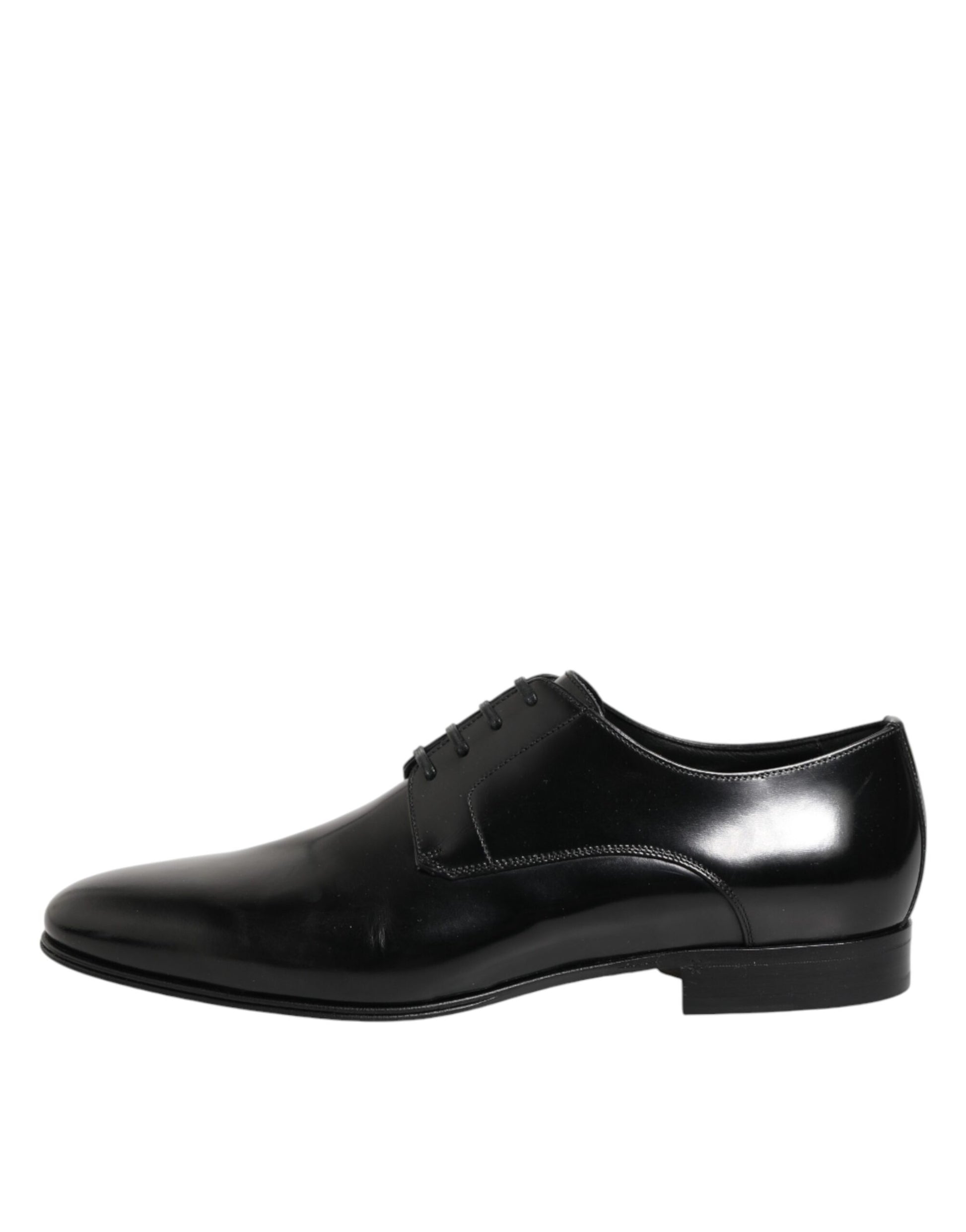 Dolce & Gabbana Black Calfskin Leather Derby Shoes for Men