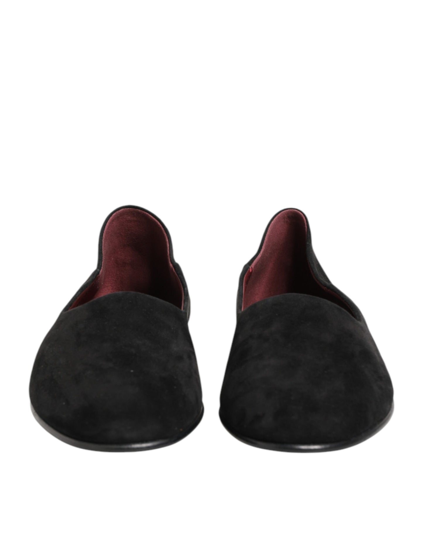 Dolce & Gabbana Black Leather Suede Slip-On Loafers Dress Shoes
