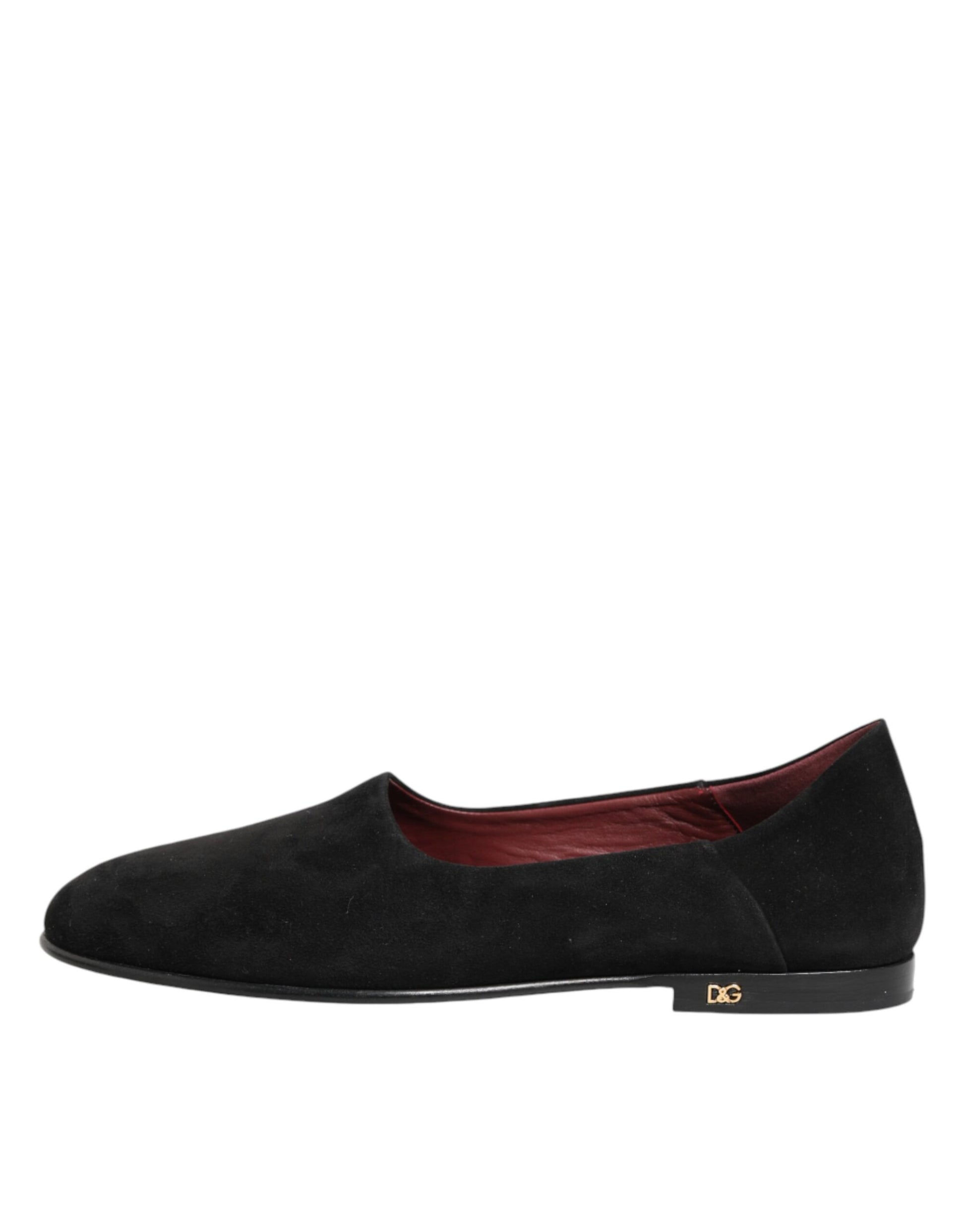 Dolce & Gabbana Black Leather Suede Slip-On Loafers Dress Shoes