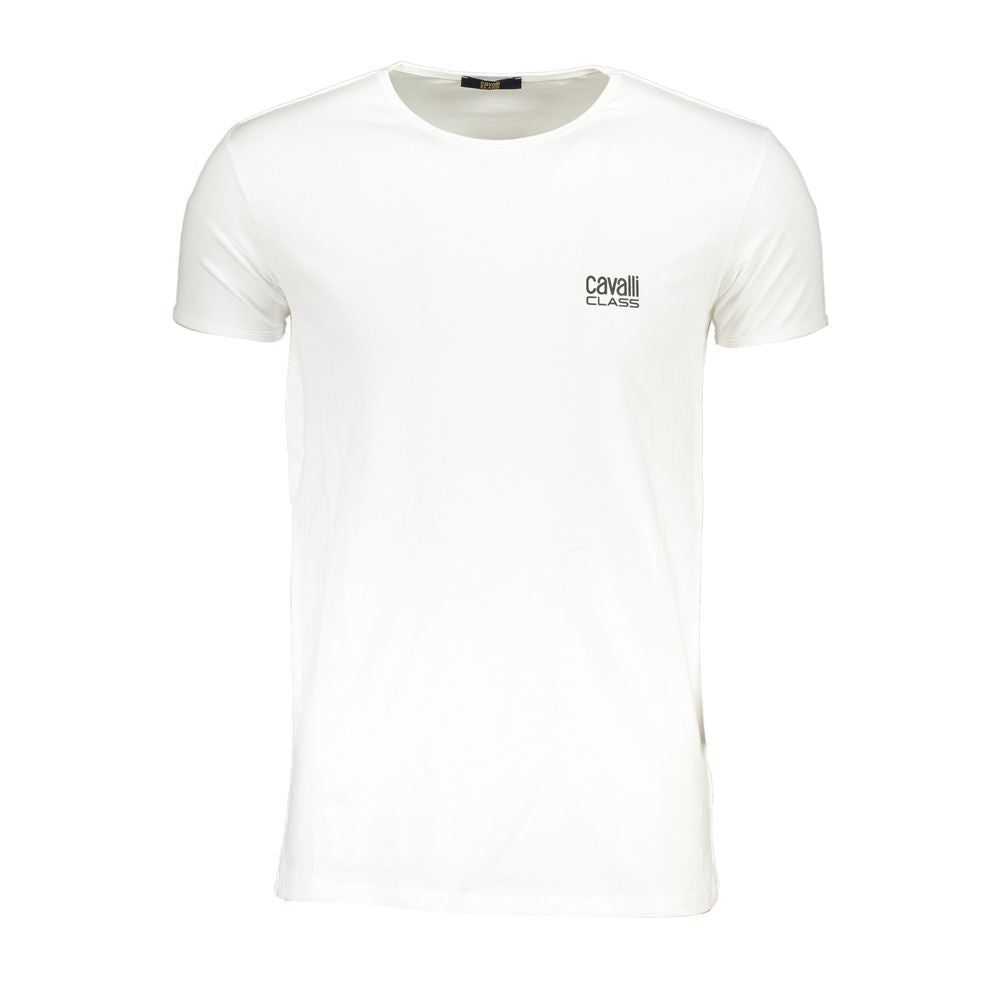 Cavalli Class White Cotton T-Shirt for Men