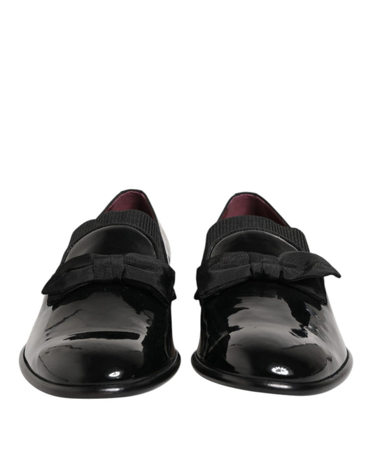 Dolce & Gabbana Black Leather Slip-On Dress Men's Loafers