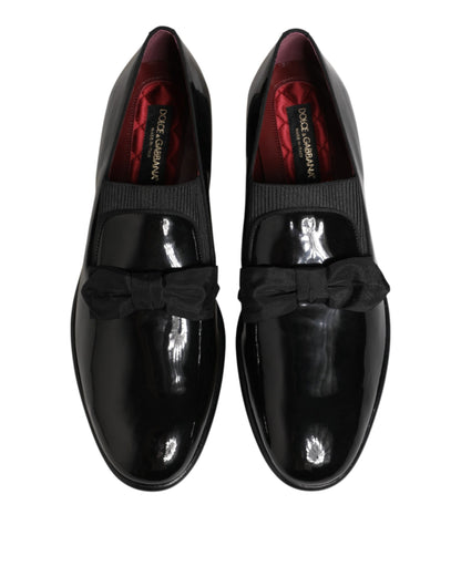 Dolce & Gabbana Black Leather Slip-On Dress Men's Loafers