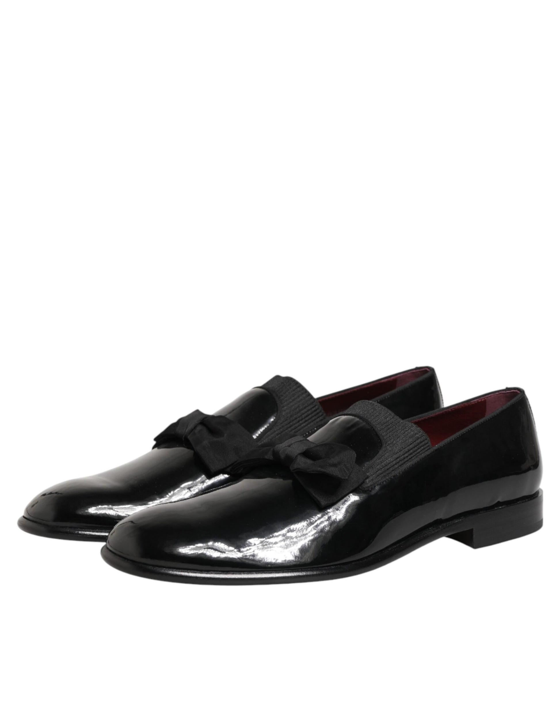 Dolce & Gabbana Black Leather Slip-On Dress Men's Loafers