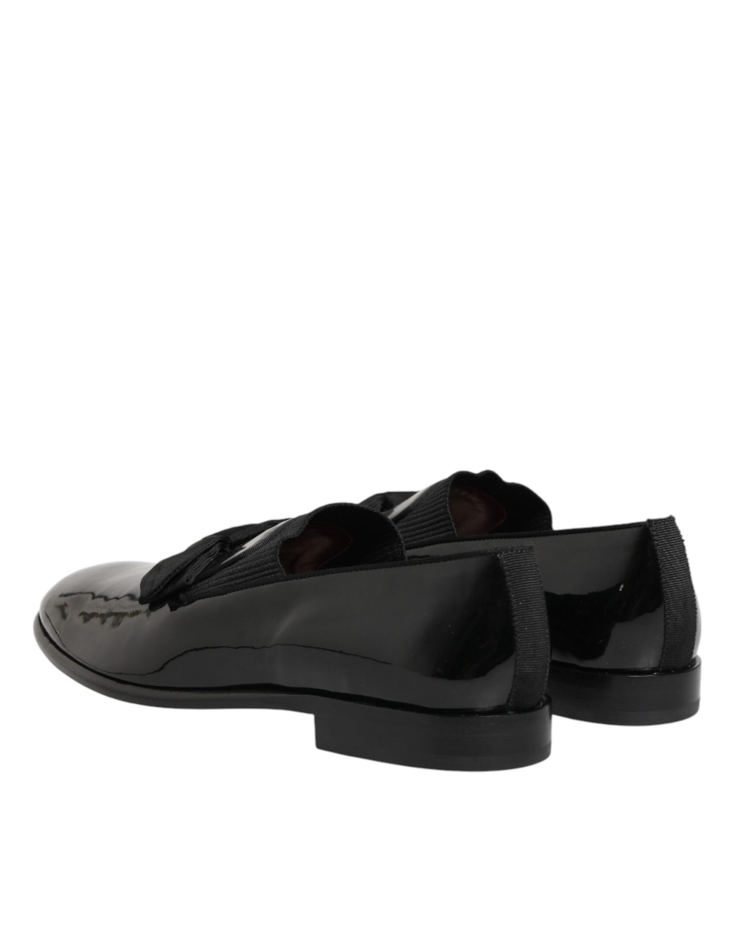 Dolce & Gabbana Black Leather Slip-On Dress Men's Loafers