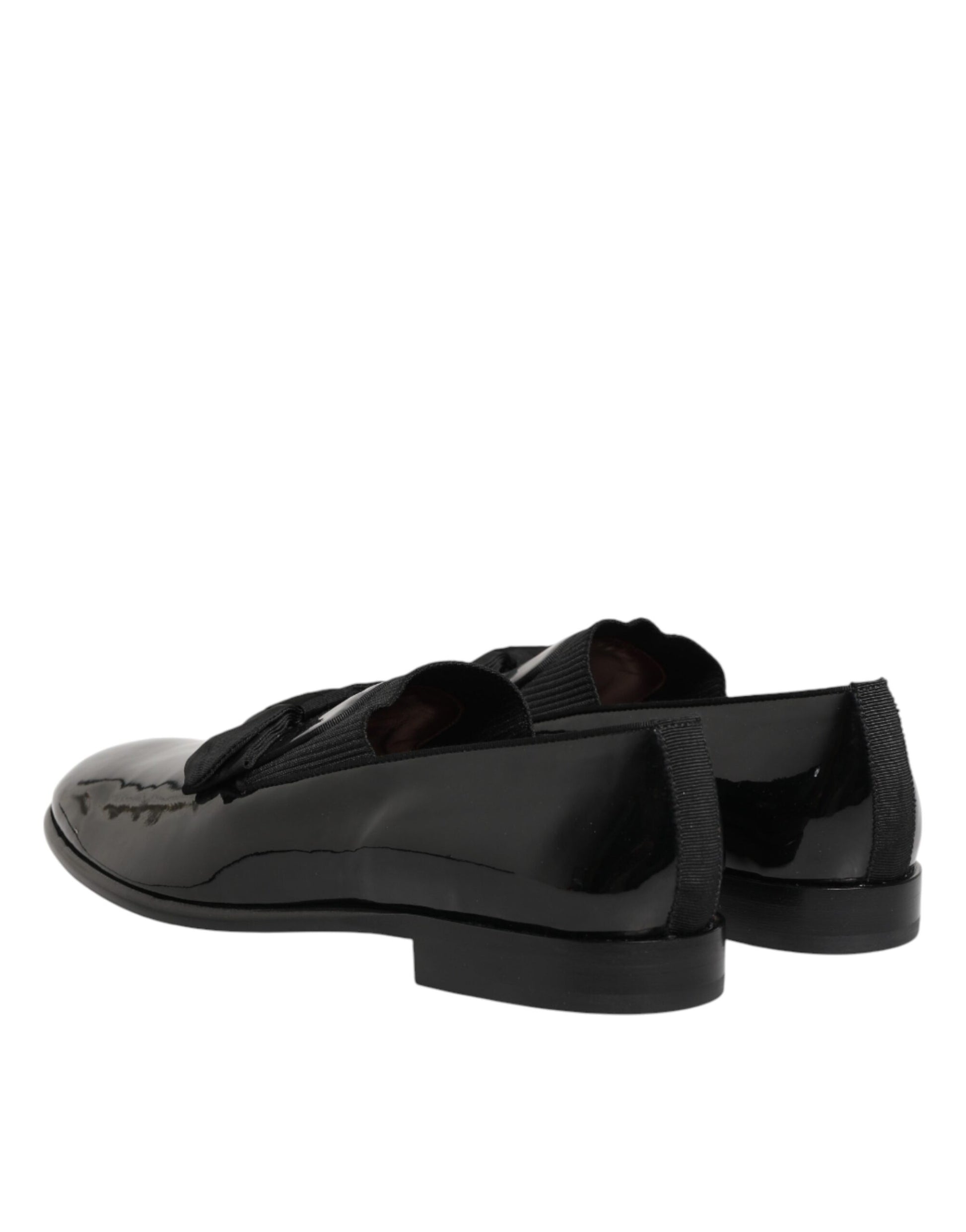 Dolce & Gabbana Black Leather Slip-On Dress Men's Loafers