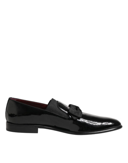 Dolce & Gabbana Black Leather Slip-On Dress Men's Loafers