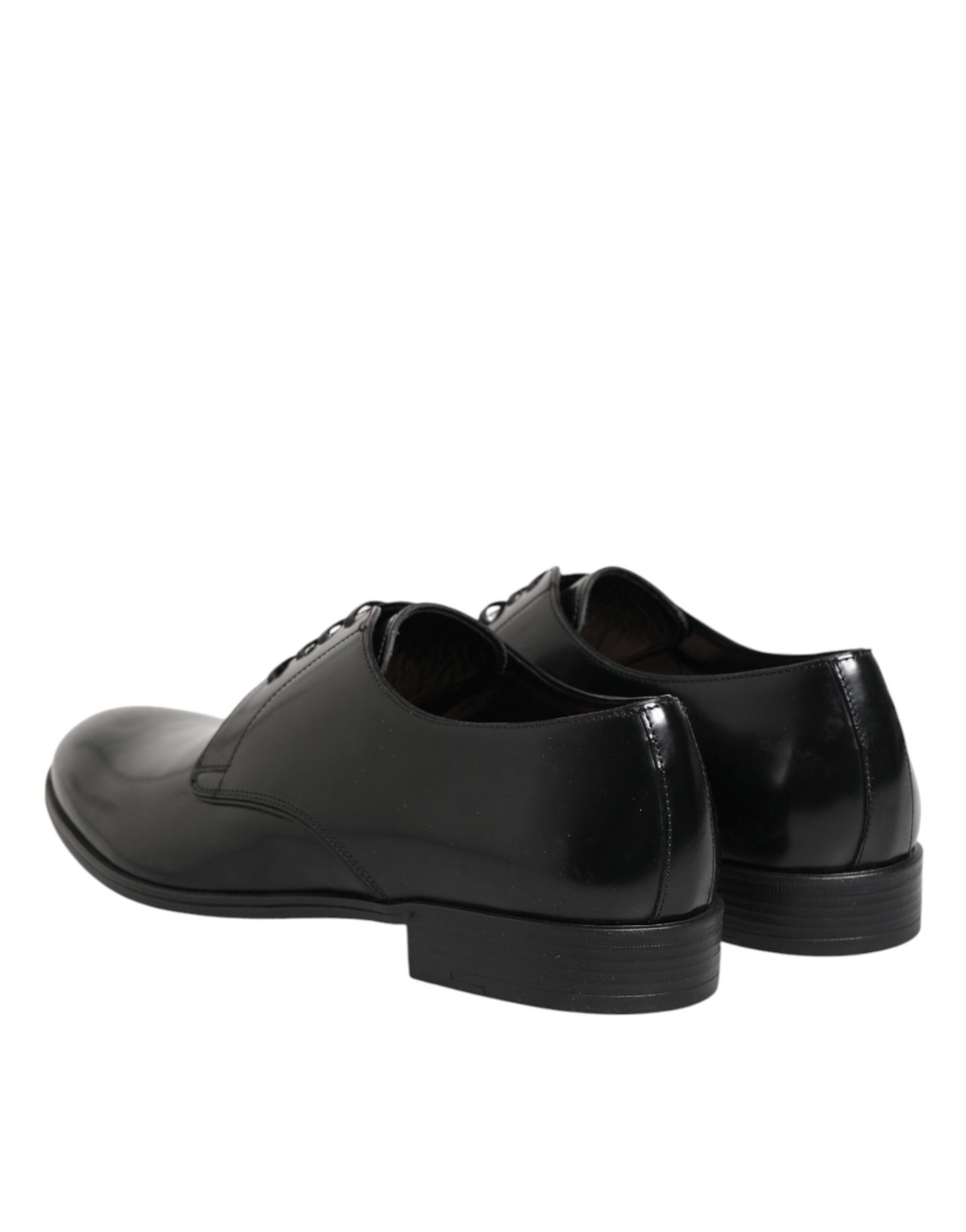 Dolce & Gabbana Black Calfskin Leather Derby Dress Shoes