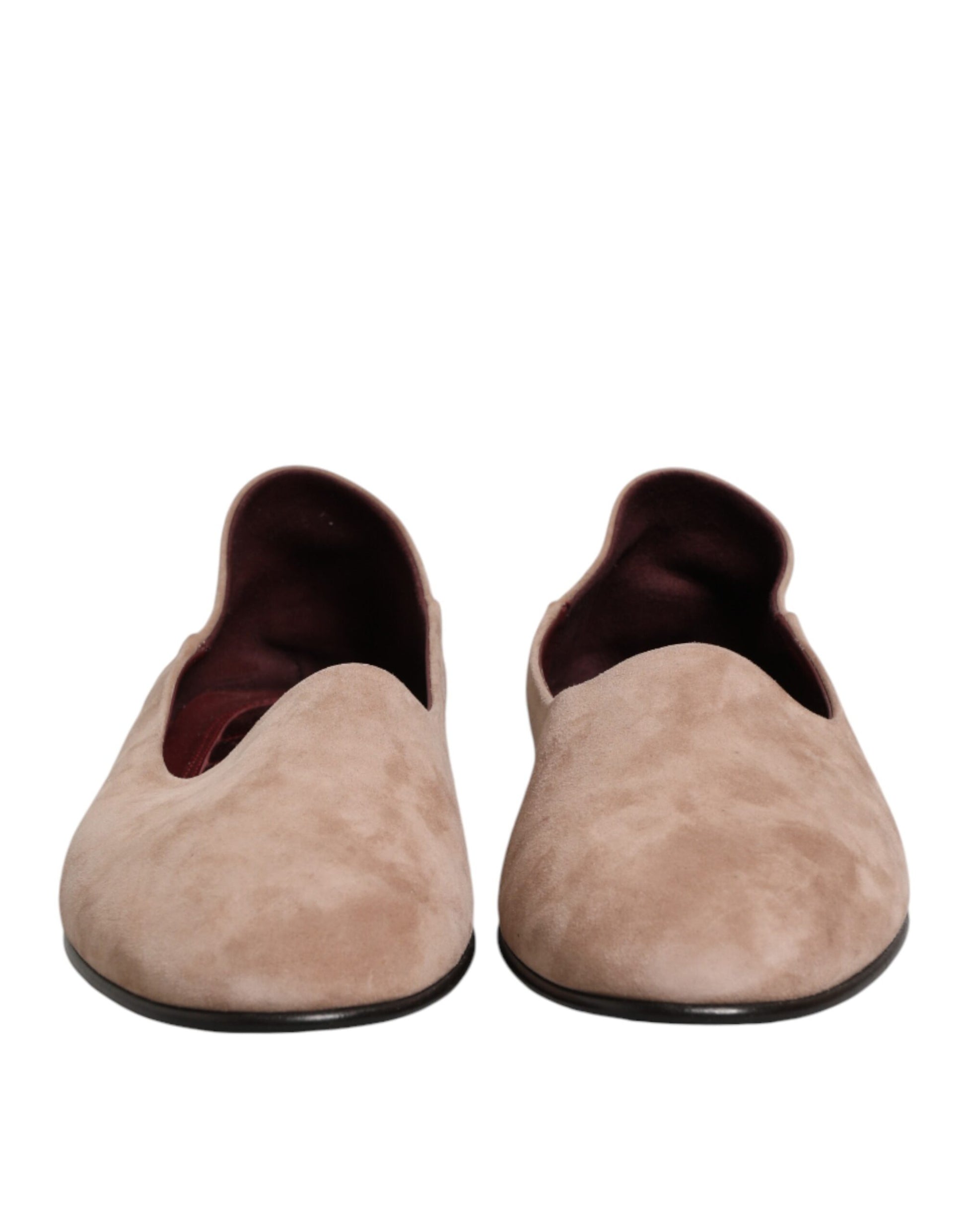Dolce & Gabbana Beige Leather Suede Slip On Loafers