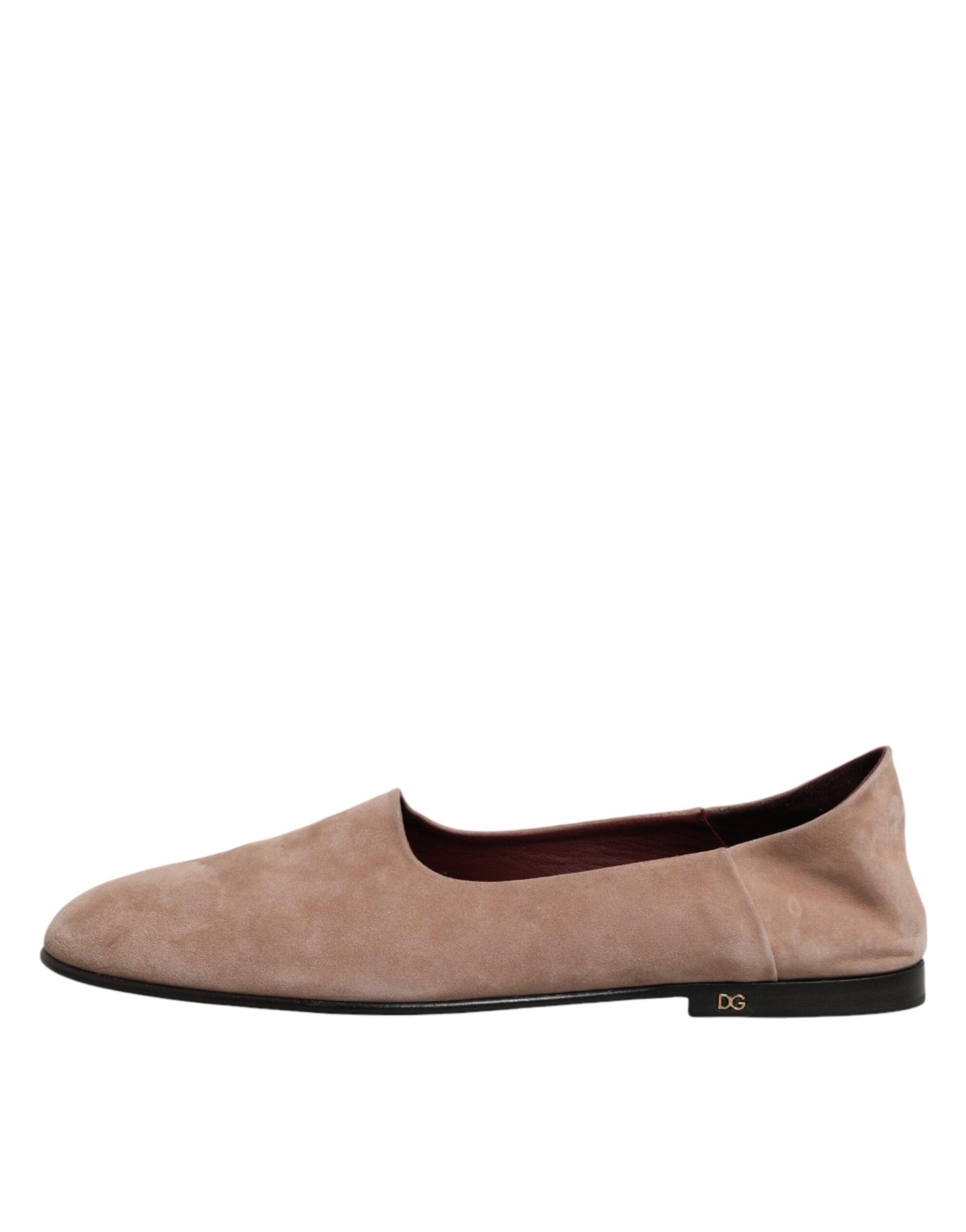 Dolce & Gabbana Beige Leather Suede Slip On Loafers