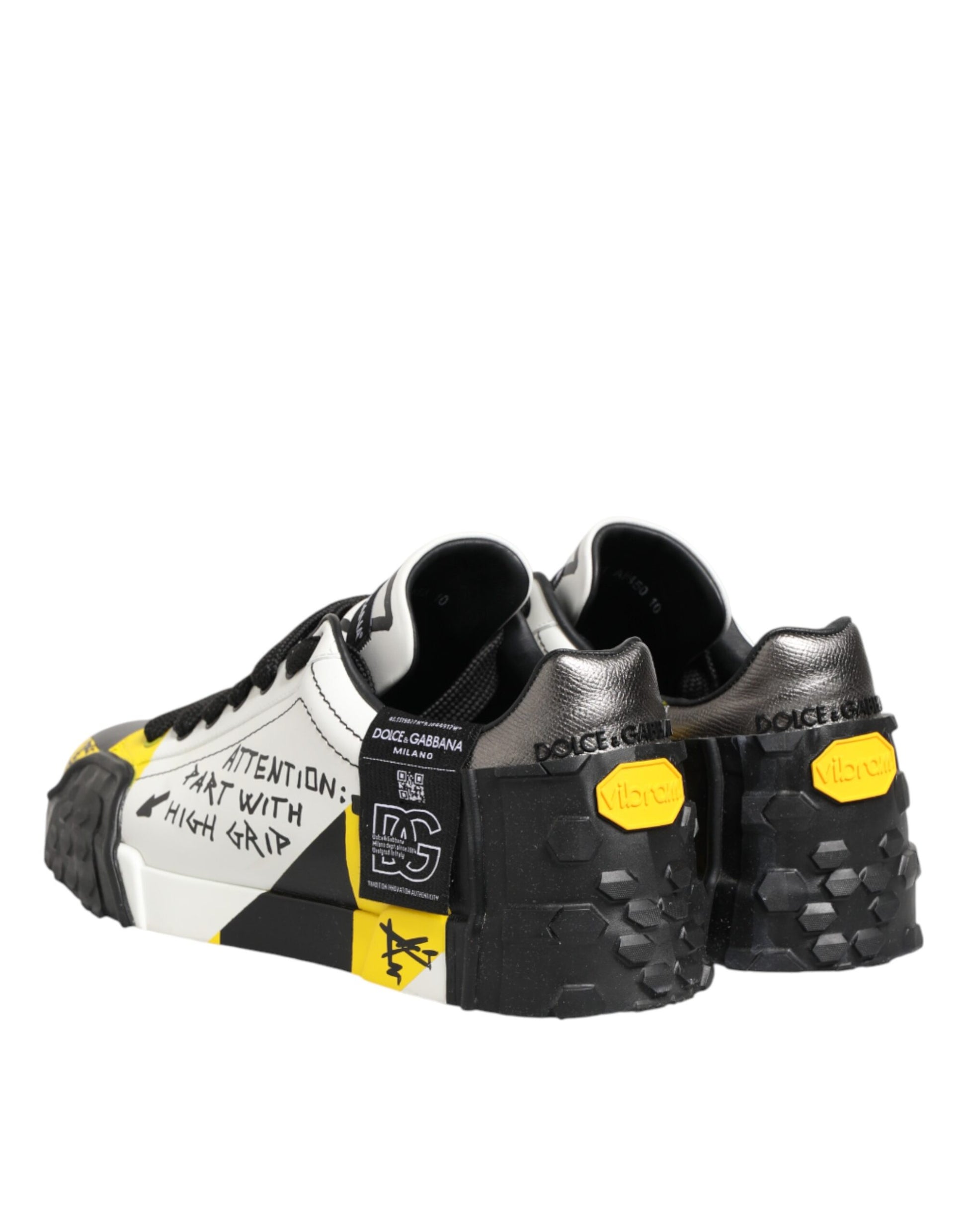 Dolce & Gabbana Multicolor Leather Graffiti Low Top Sneakers