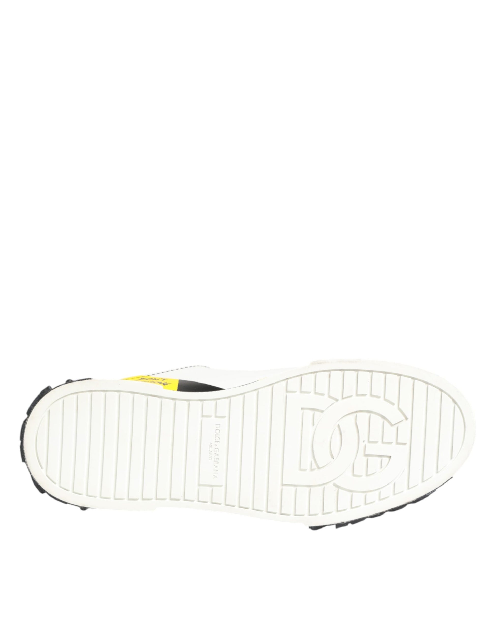 Dolce & Gabbana Multicolor Leather Graffiti Low Top Sneakers