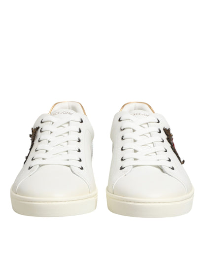 Dolce & Gabbana White Heart Embellished Sneakers