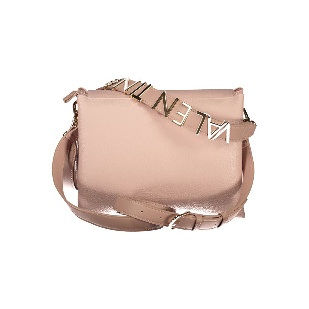 Mario Valentino Pink Leather-Finish Handbag with Contrasting Details