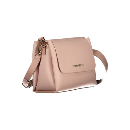 Mario Valentino Pink Leather-Finish Handbag with Contrasting Details