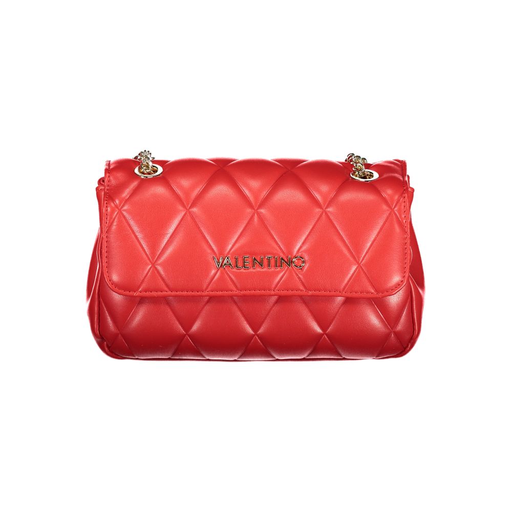 Mario Valentino Red Leather Handbag with Chain Handles