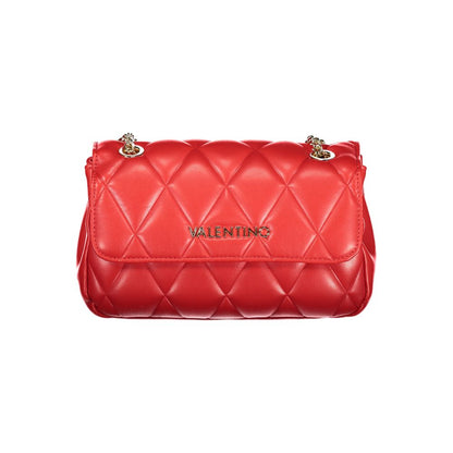 Mario Valentino Red Leather Handbag with Chain Handles