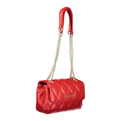 Mario Valentino Red Leather Handbag with Chain Handles