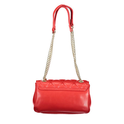 Mario Valentino Red Leather Handbag with Chain Handles