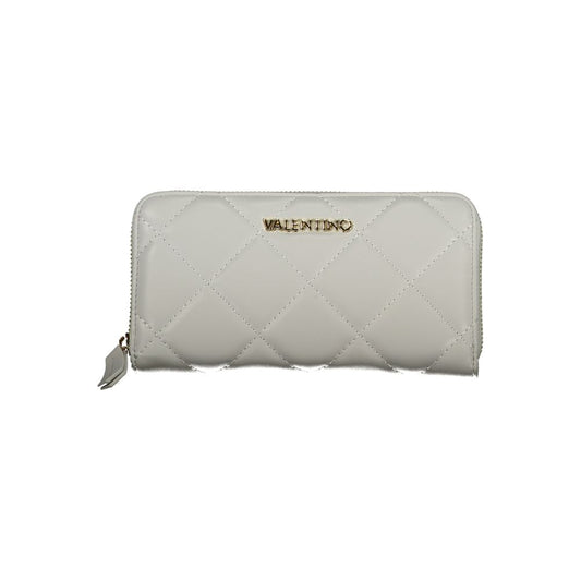 Mario Valentino Gray Leather-Finish Wallet with Elegant Details