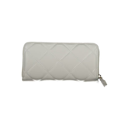 Mario Valentino Gray Leather-Finish Wallet with Elegant Details