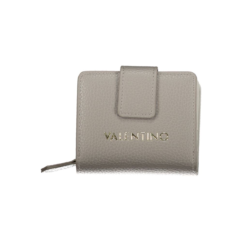Mario Valentino Gray Italian Leather Wallet with Zip Coin Purse