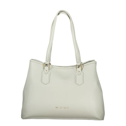 Mario Valentino Gray Leather-Finish Handbag with Elegant Design