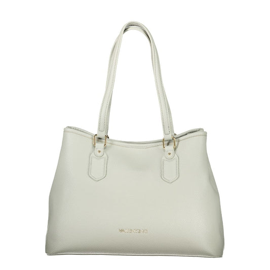 Mario Valentino Gray Leather-Finish Handbag with Elegant Design