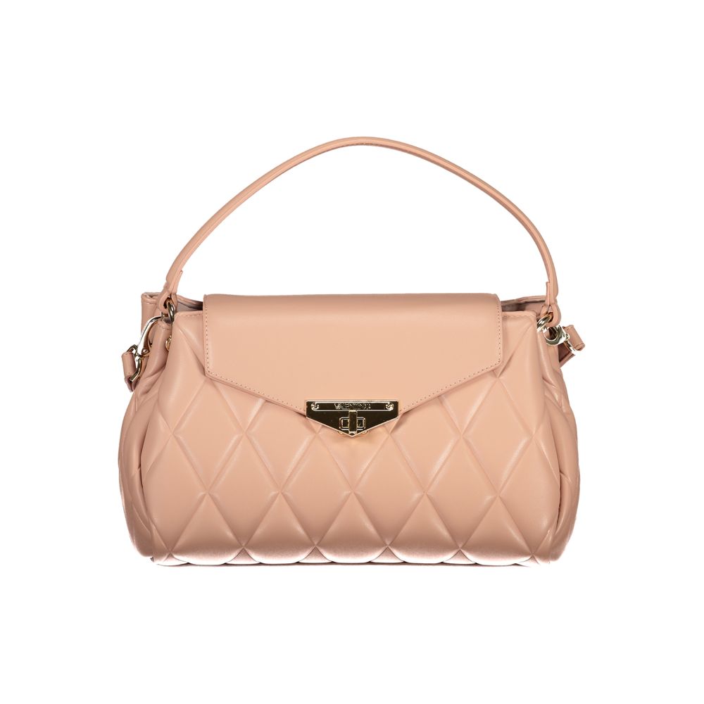 Mario Valentino Pink Leather Handbag with Twist Closure