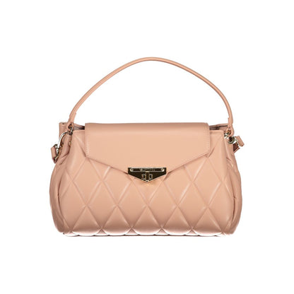 Mario Valentino Pink Leather Handbag with Twist Closure