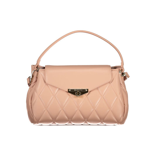 Mario Valentino Pink Leather Handbag with Twist Closure