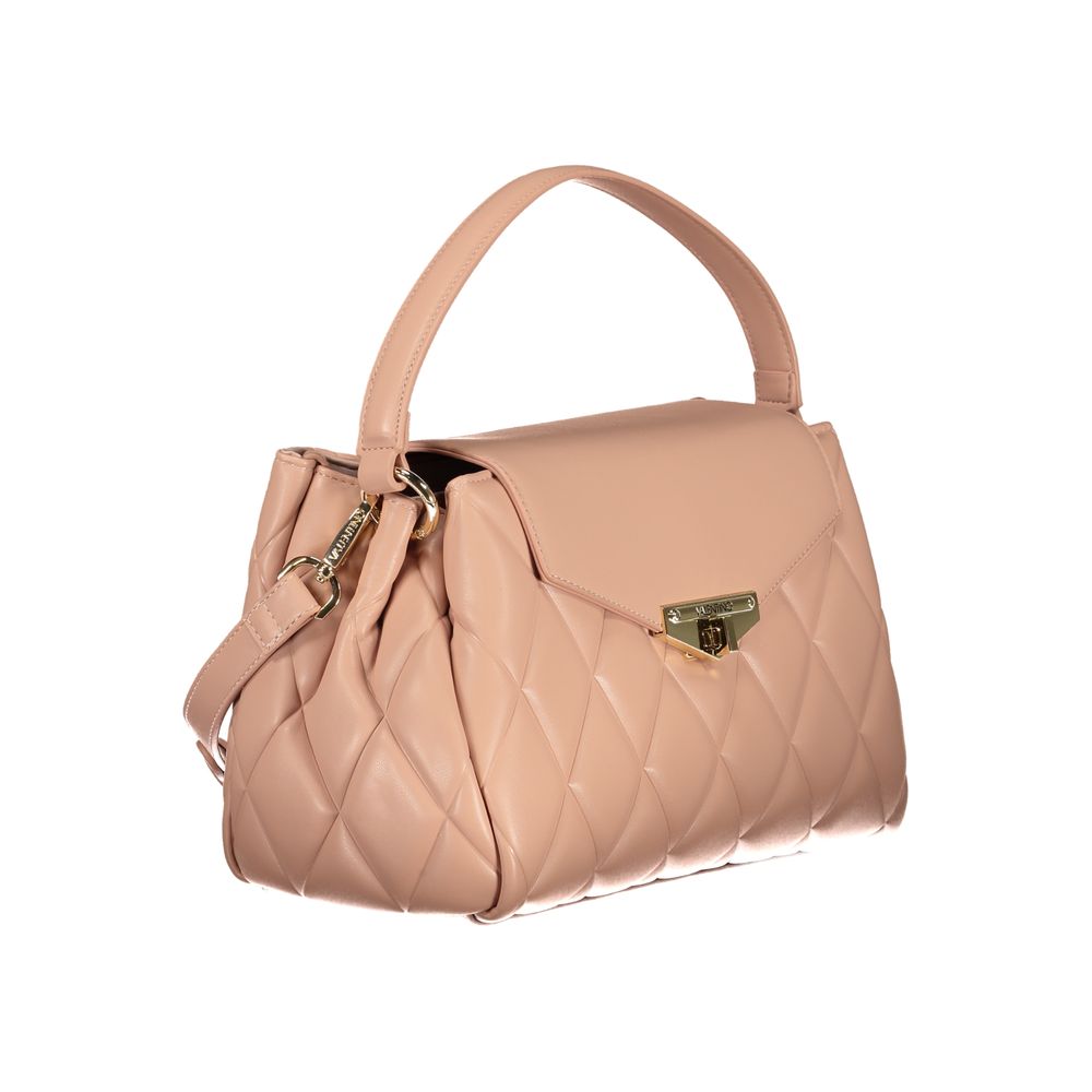 Mario Valentino Pink Leather Handbag with Twist Closure