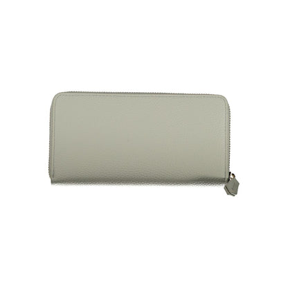 Mario Valentino Gray Leather-Finish Wallet with Double Card Spaces