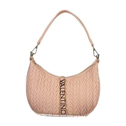 Mario Valentino Pink Grained Leather Handbag with Adjustable Strap