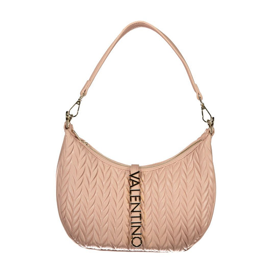 Mario Valentino Pink Grained Leather Handbag with Adjustable Strap