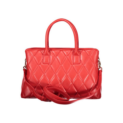 Mario Valentino Red Leather Handbag with Adjustable Strap