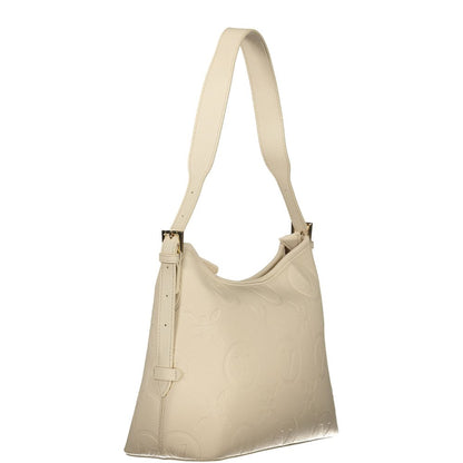 Mario Valentino Beige Handbag with Adjustable Shoulder Strap