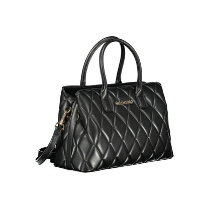 Mario Valentino Black Polyethylene Handbag with Contrasting Details